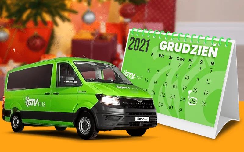 Zielony kalendarz z busem